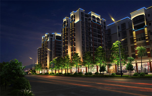 樓盤(pán)工程【廣西防城港】光臣LED戶(hù)外亮化燈具 點(diǎn)綴夏威夷小區(qū)